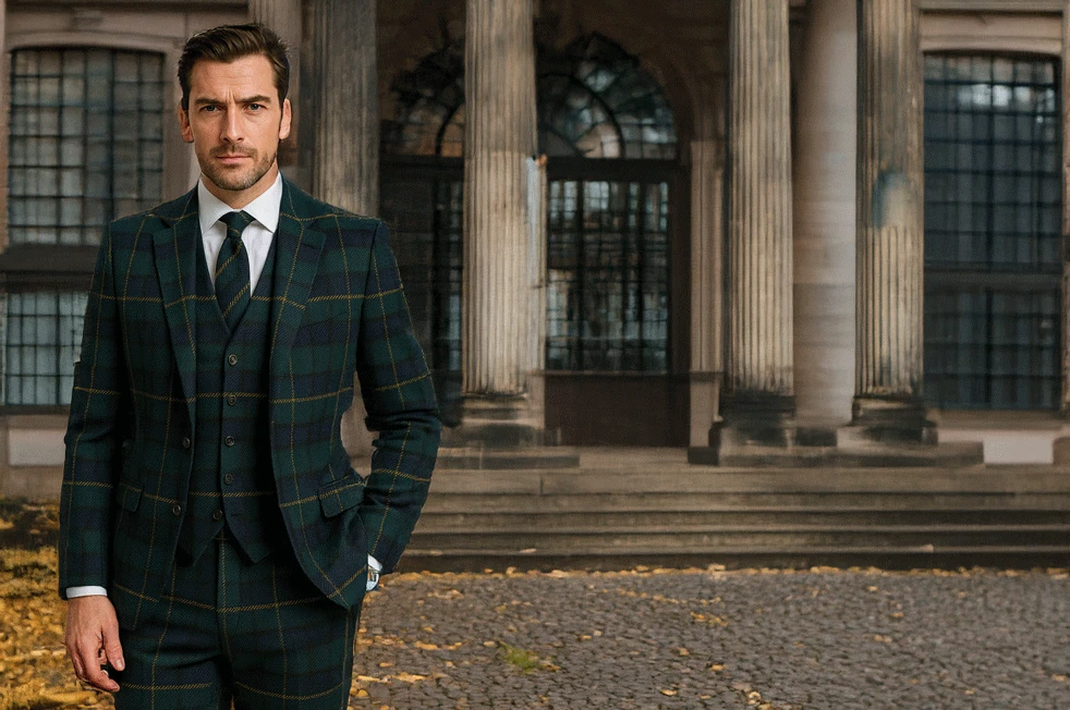 Maßgefertigter Black-Watch-Anzug für festliche Anlässe